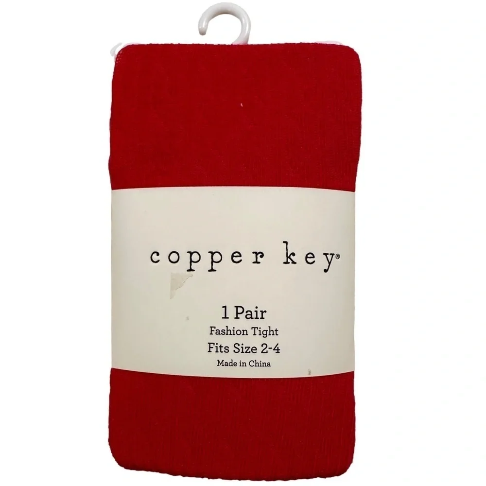 Copper Key Red Tights Size 2-4